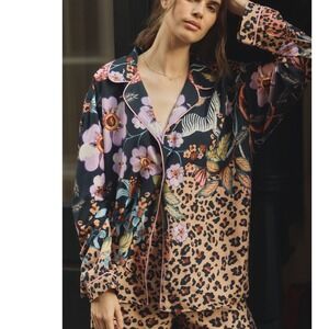 Anthropologie By All Cloud Flannel Black Pattern 1X New With Tags